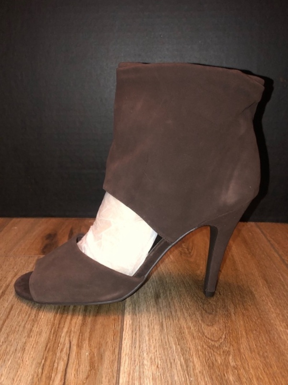 Matisse Ashland Chocolate Leather Stiletto Open Toe Slip On Heels Size 8.5 New